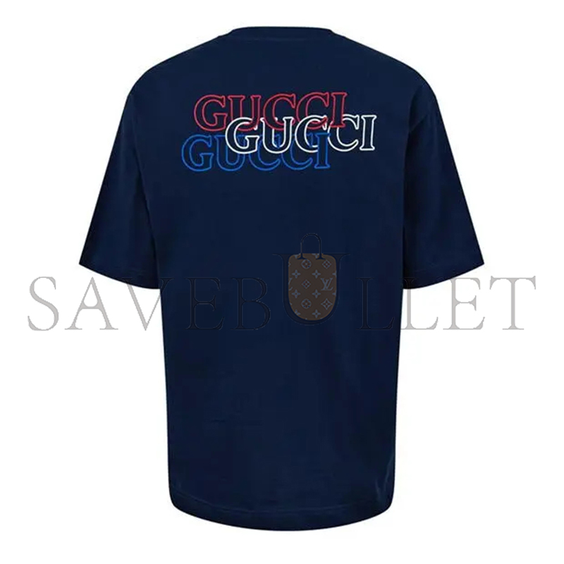 GUCCI LETTER PRINT CREW NECK T-SHIRT